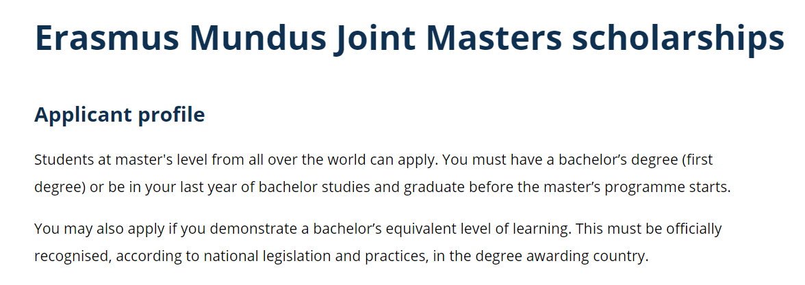 Erasmus Mundus Joint Master’s Scholarships
