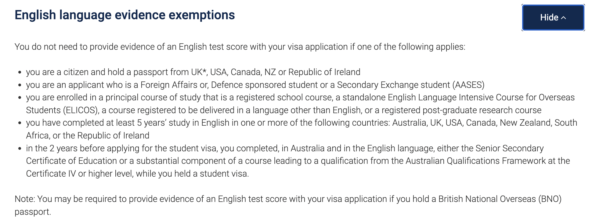 English Language Requirements to Get a Student Visa for Australia