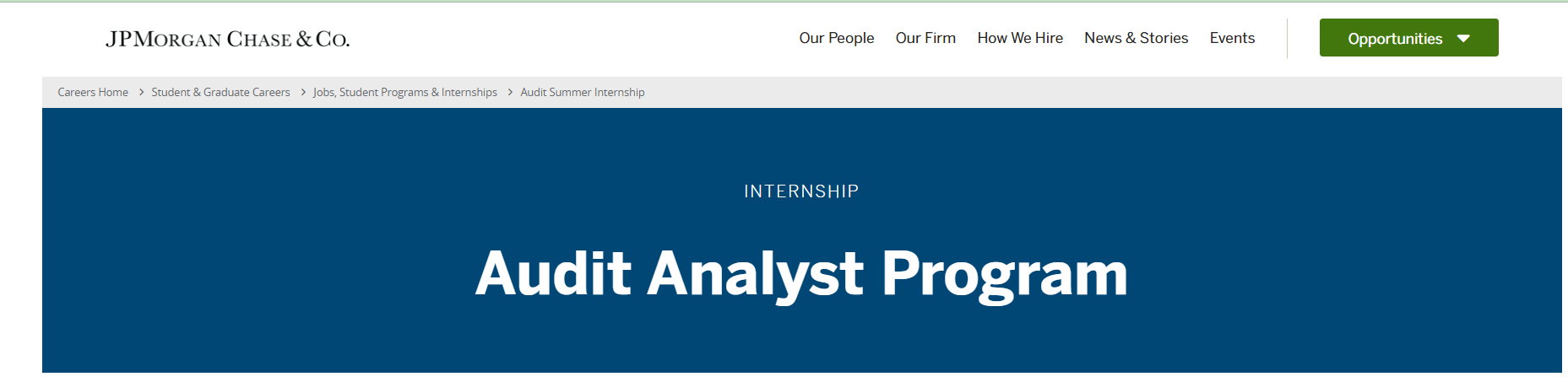 Internal Audit Summer Analyst Program