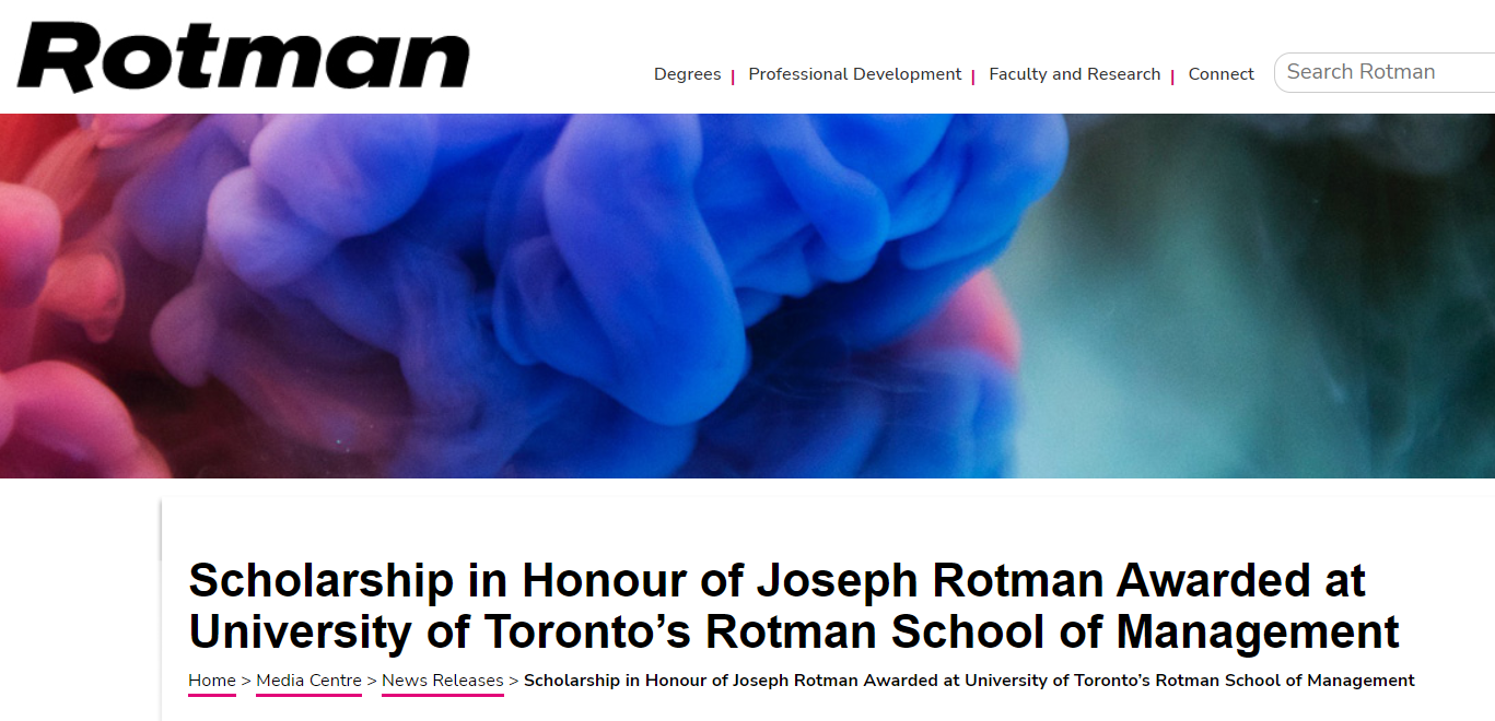 Joseph L. Rotman Scholarship