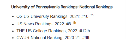 Why is the University of Pennsylvania considered one of the top universities in the USA