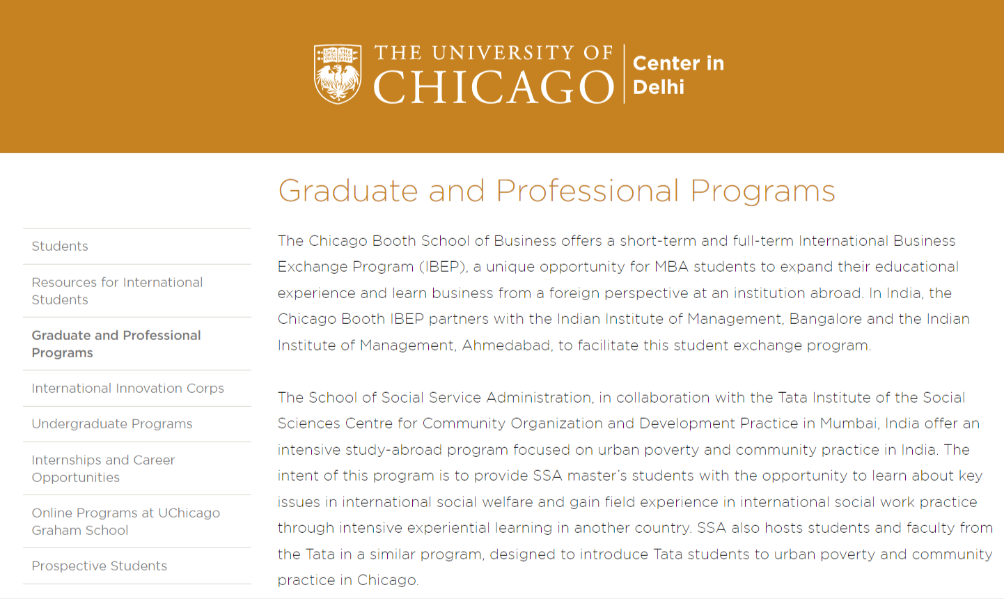  University of Chicago Exchange Program