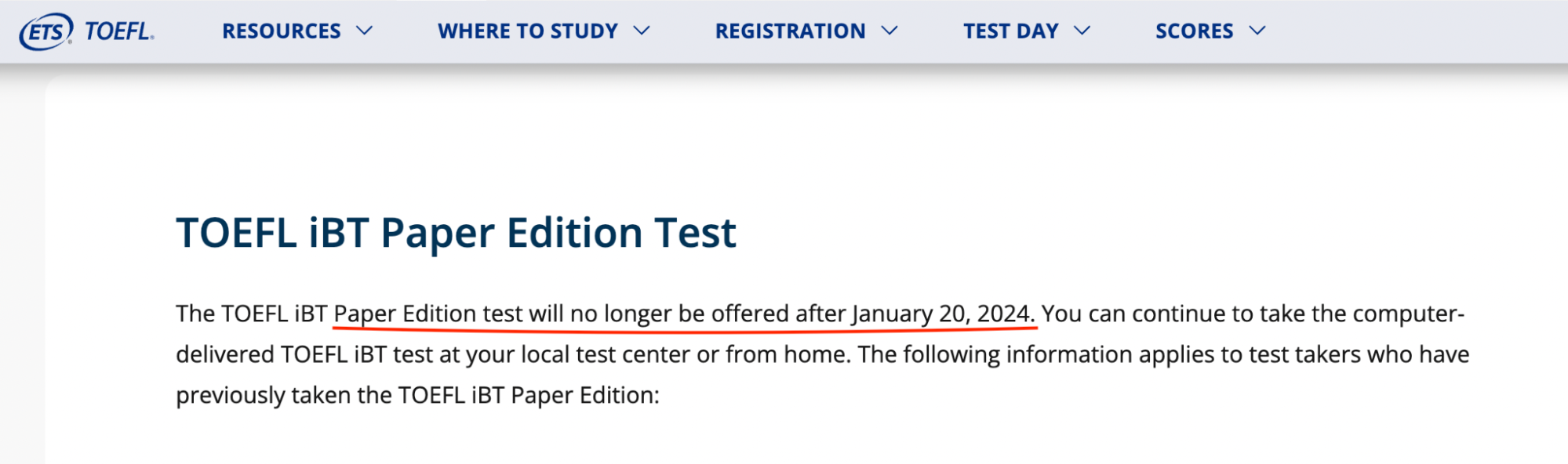 toefl exam pattern