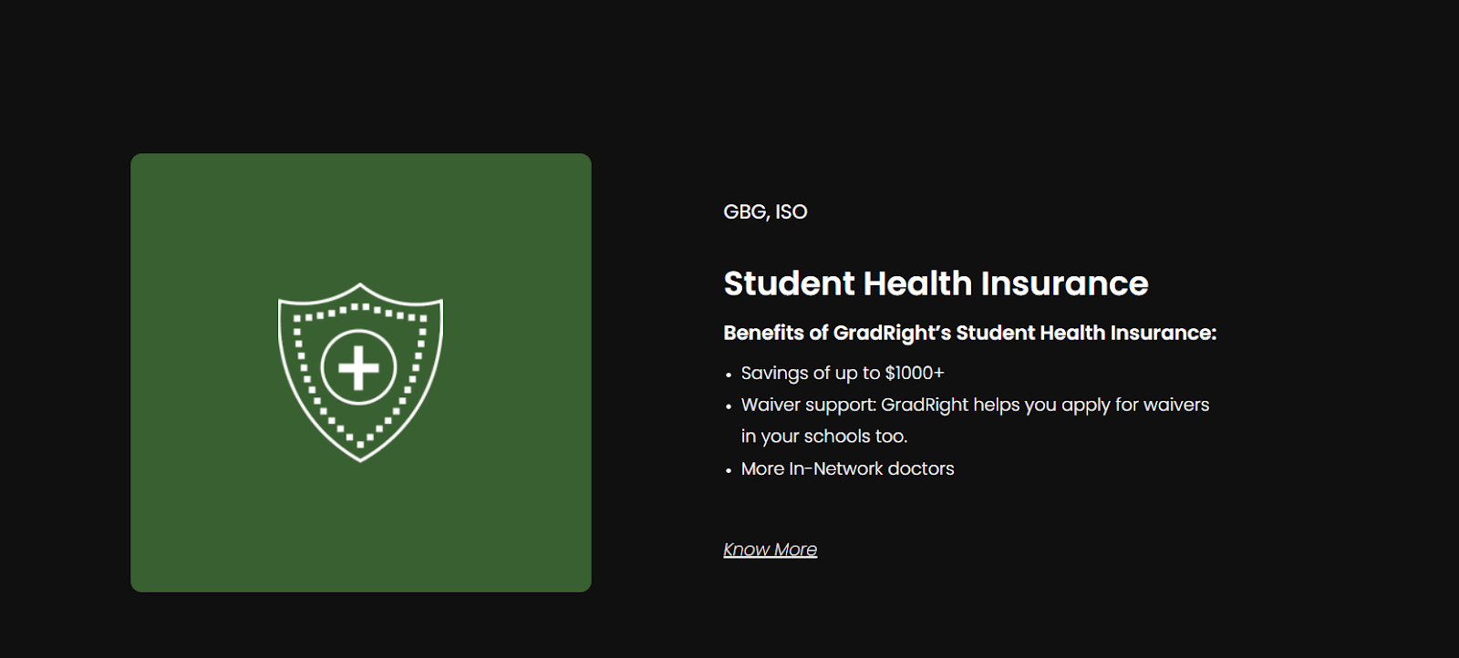 Gradright student health insurance