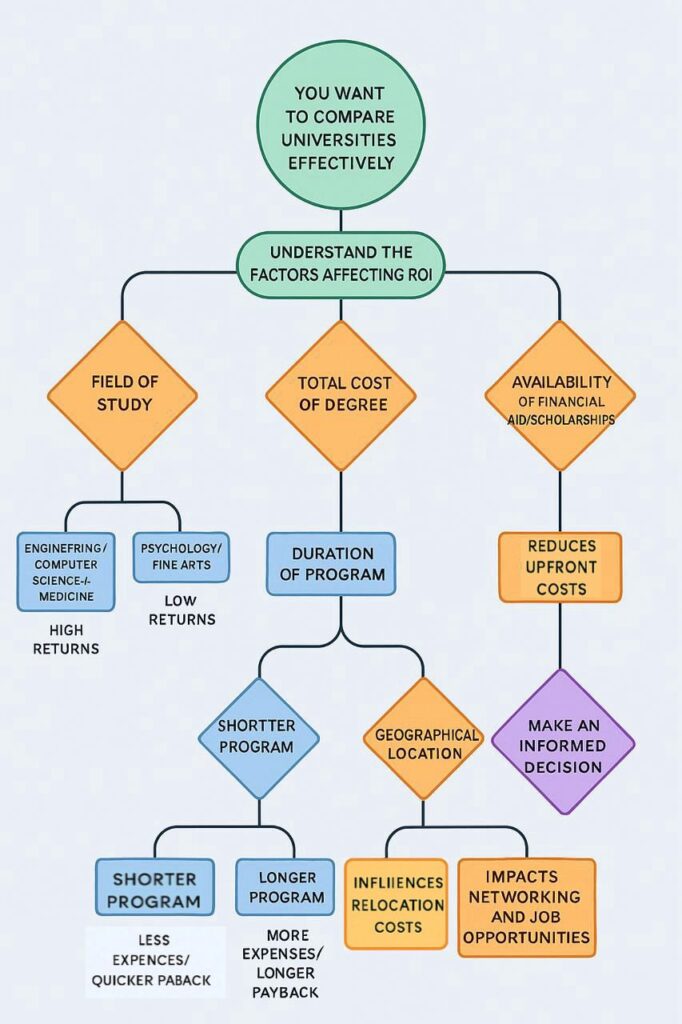 Compare universities based on ROI