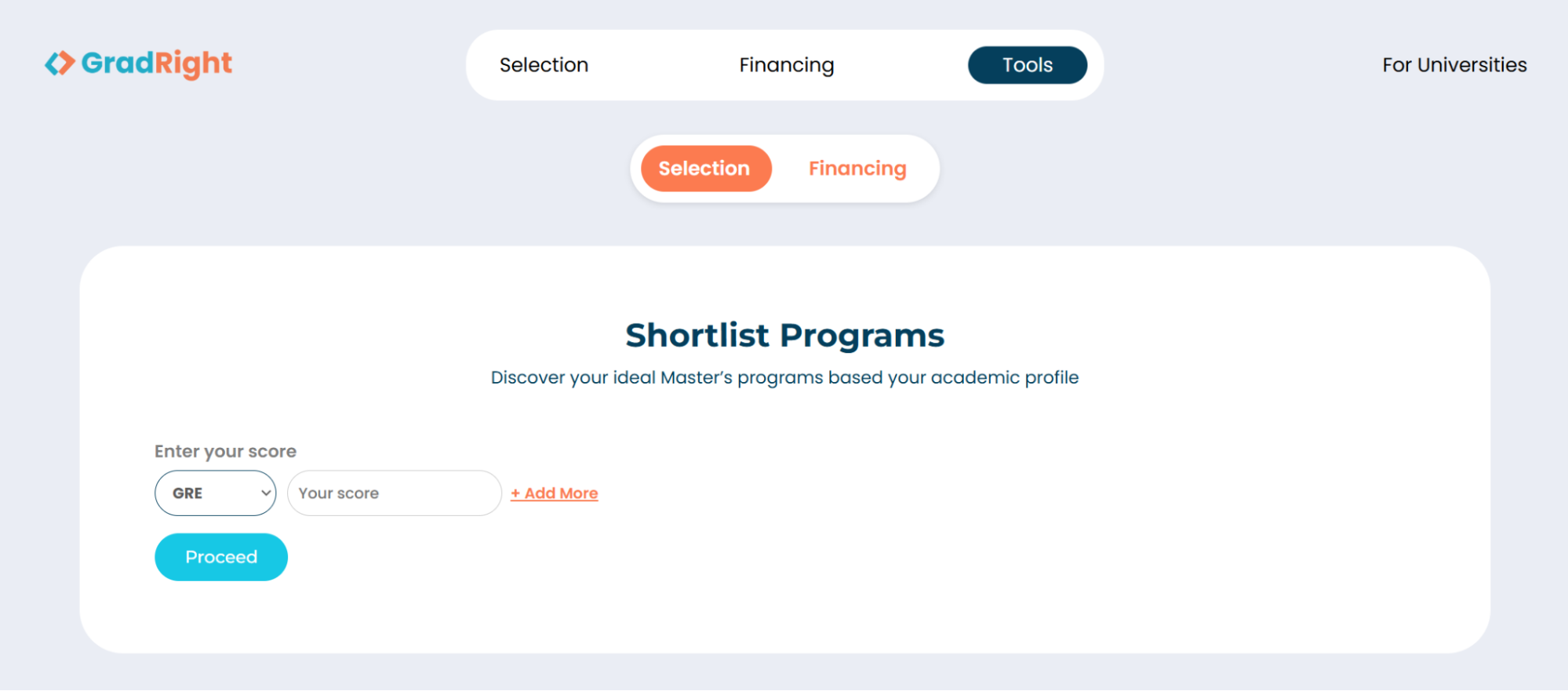 best matched university with Selectright based on ROI