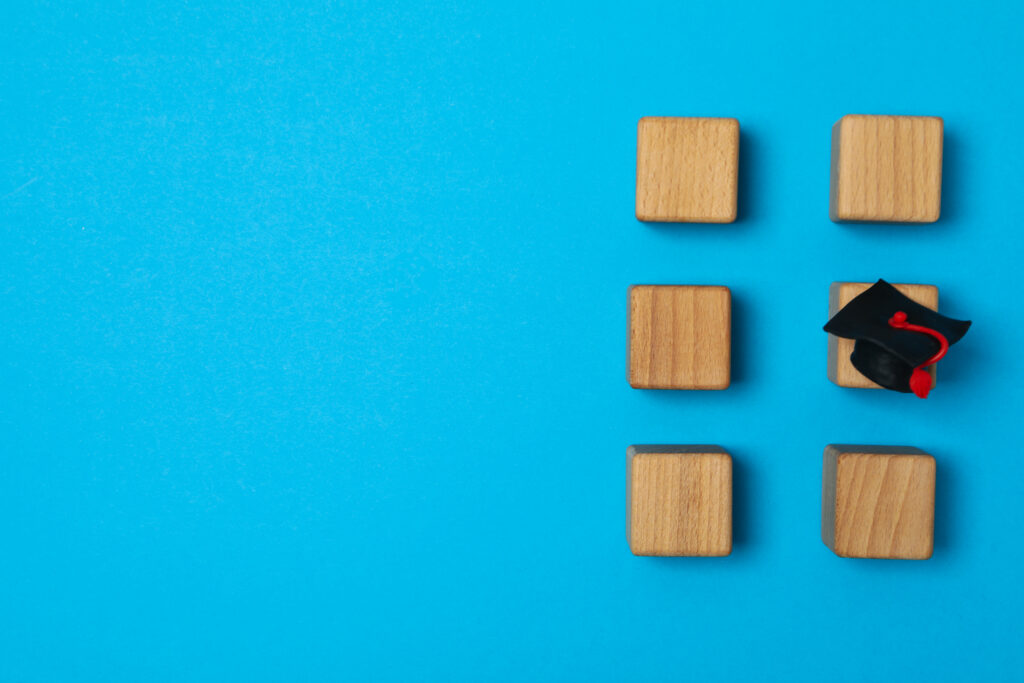 Graduation in high school and university concept, space for text