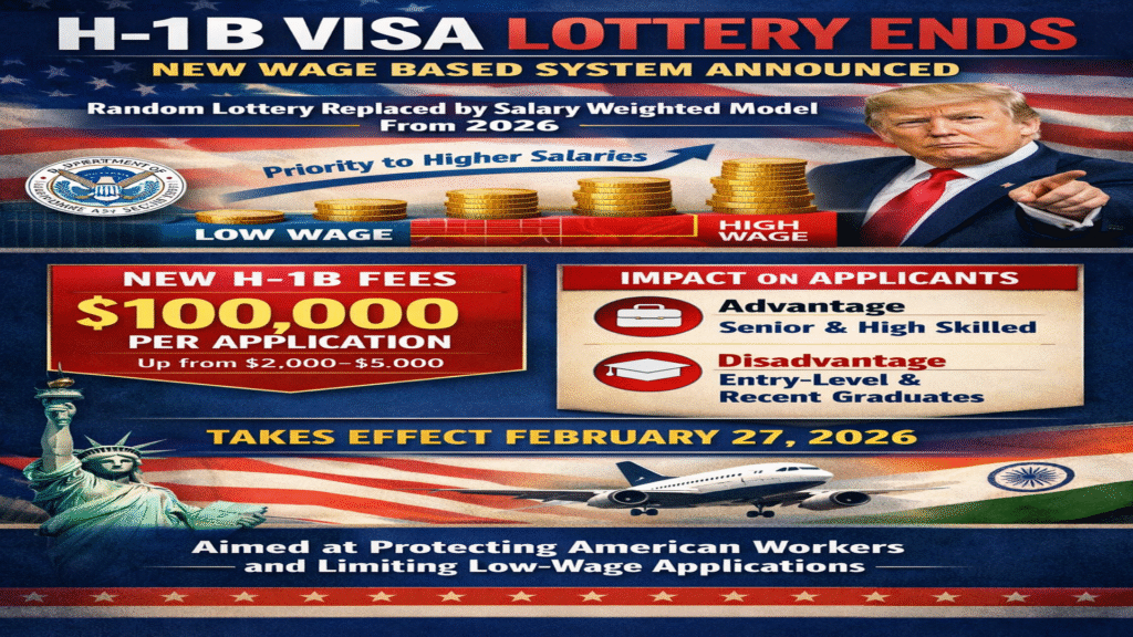 US H 1B visa selection shifting from lottery to wage based system starting 2026
