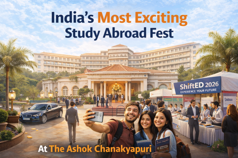 Students and professionals attending ShiftED 2026 in Delhi after the AI Summit