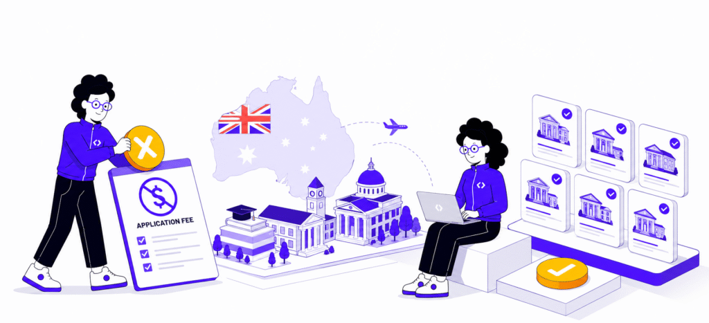 australian university without application fee