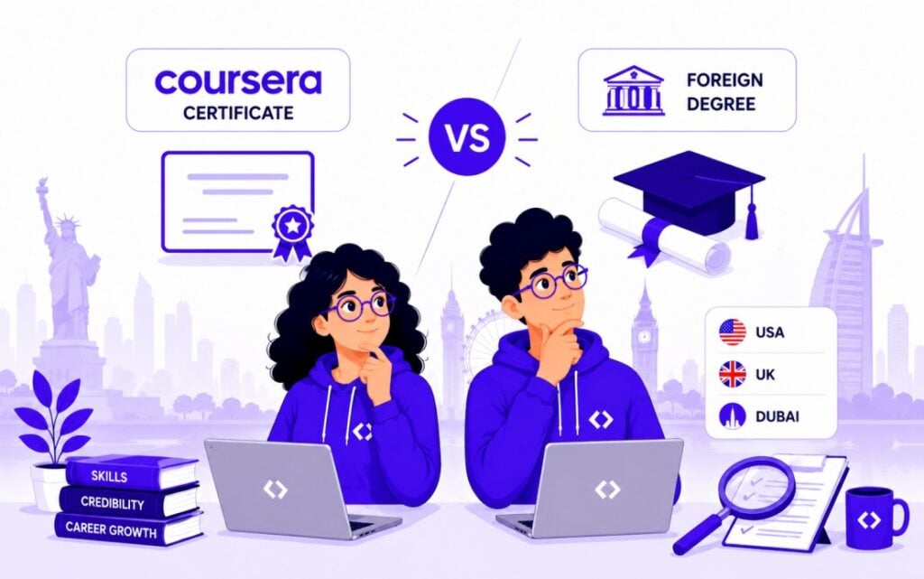Coursera certificate vs foreign degree