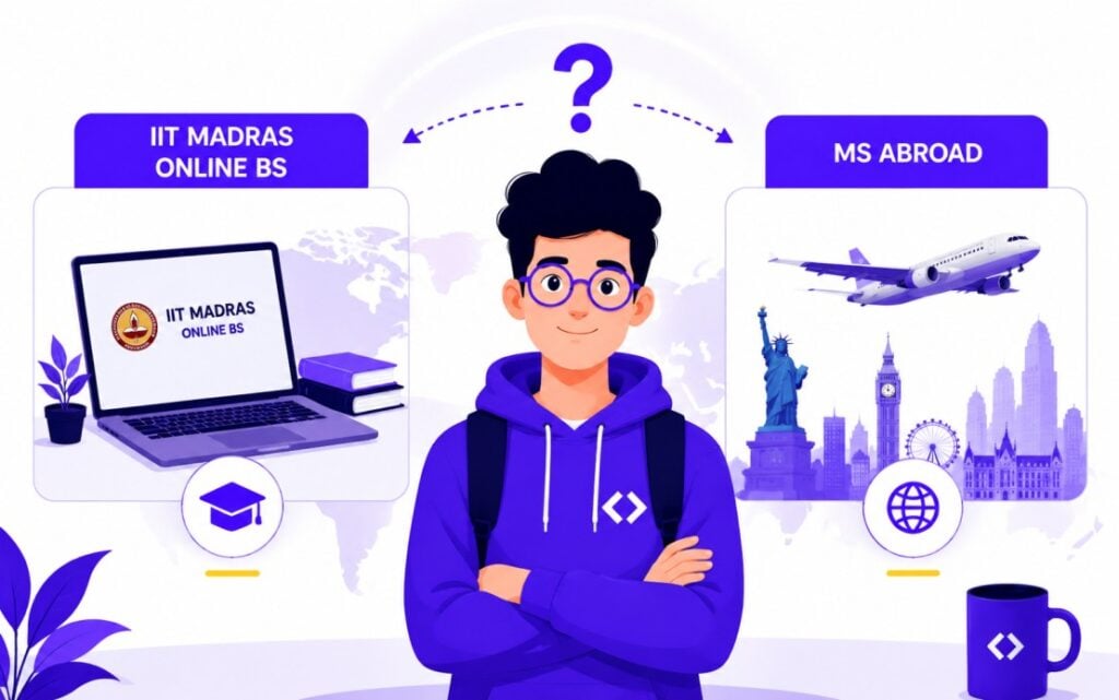 IIT Madras online BS vs MS abroad