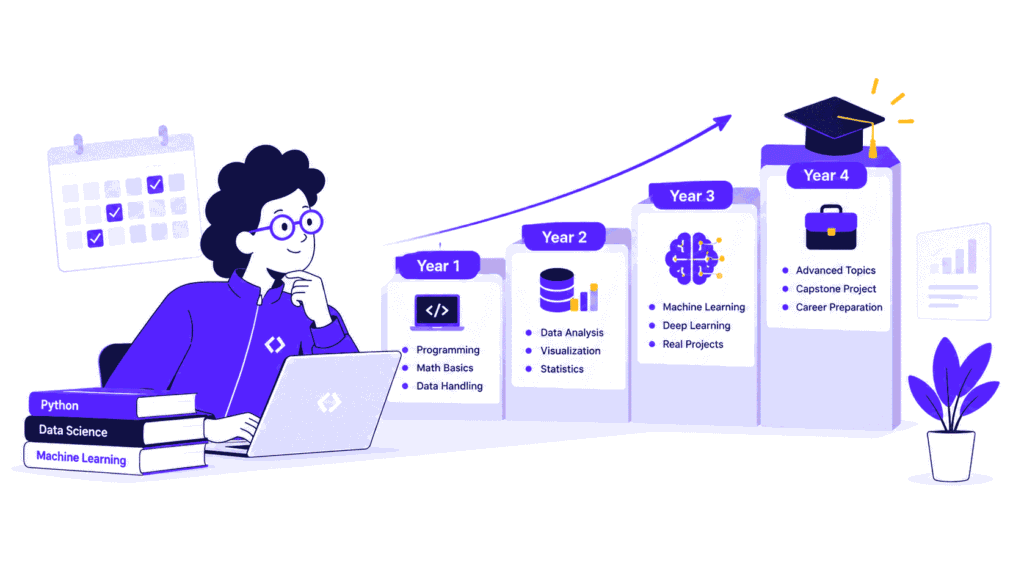 Graphic depicting data science duration.