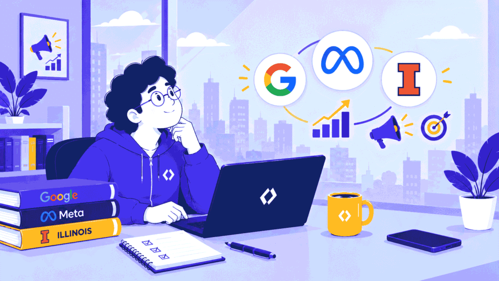 Best Coursera digital marketing courses in 2026, featuring Google, Meta, and University of Illinois learning pathways.